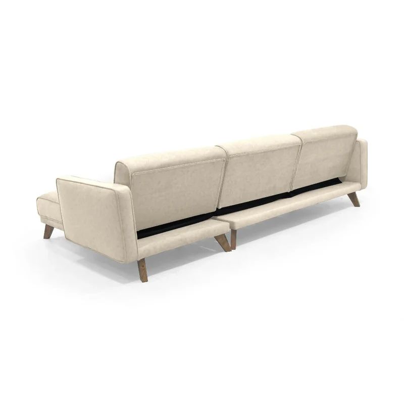 Sofá Cama en L Chelsea Izquierdo 265x160x76 Tela Beige
