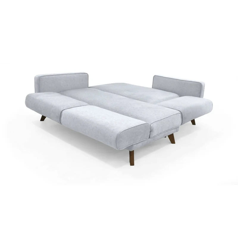 Sofá Cama en L Chelsea Derecho 265x160x76 Tela Plata
