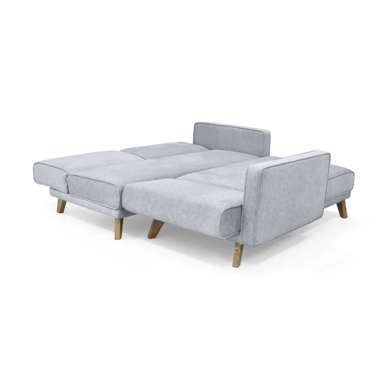 Sofá Cama en L Chelsea Derecho 265x160x76 Tela Plata