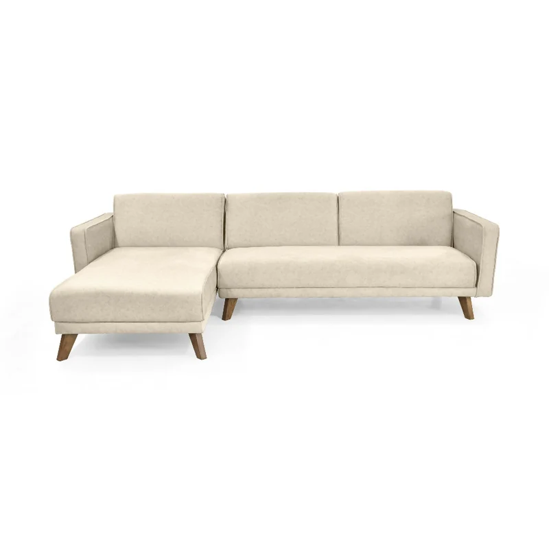 Sofá Cama en L Chelsea Derecho 265x160x76 Tela Beige