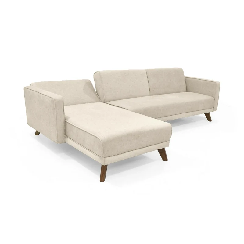 Sofá Cama en L Chelsea Derecho 265x160x76 Tela Beige