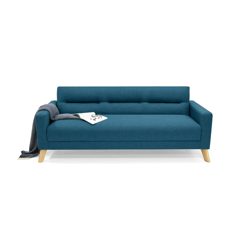 Sofá Cama Sion 206x90x82 Reclinable Tela Azul