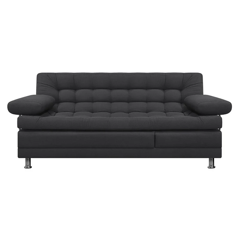 Sofá Cama Multifuncional Euro con Brazos Antifluido, Color Gris Oscuro