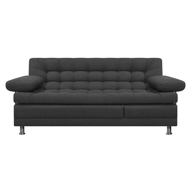Sofá Cama Multifuncional Euro con Brazos Tela, Color Gris Oscuro