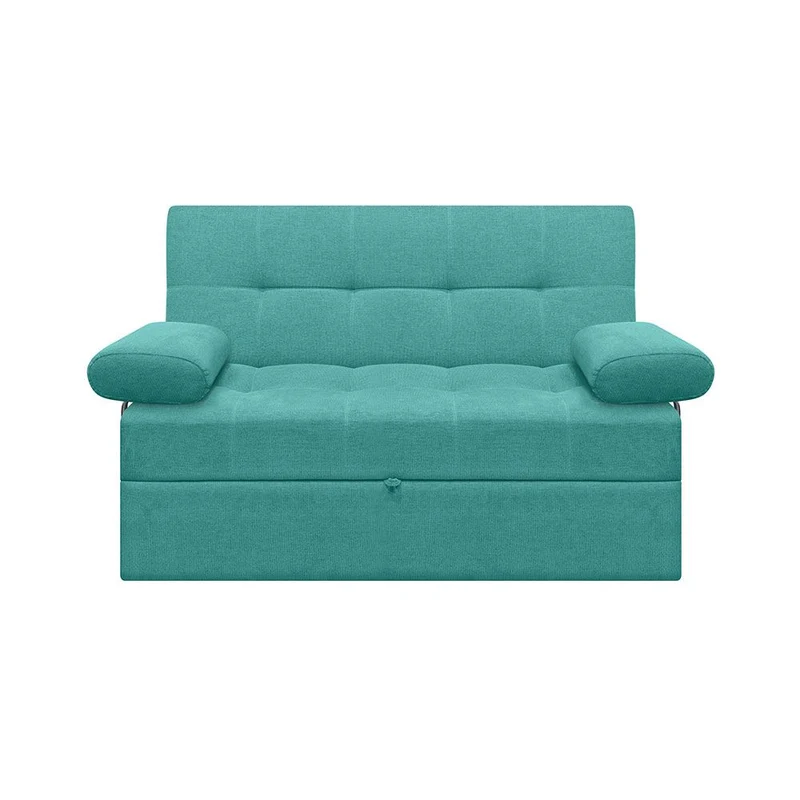 Sofá Cama Angela con Brazos Antifluido, Color Turquesa