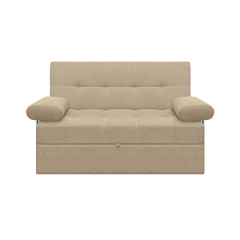 Sofá Cama Angela con Brazos Tela, Color Beige