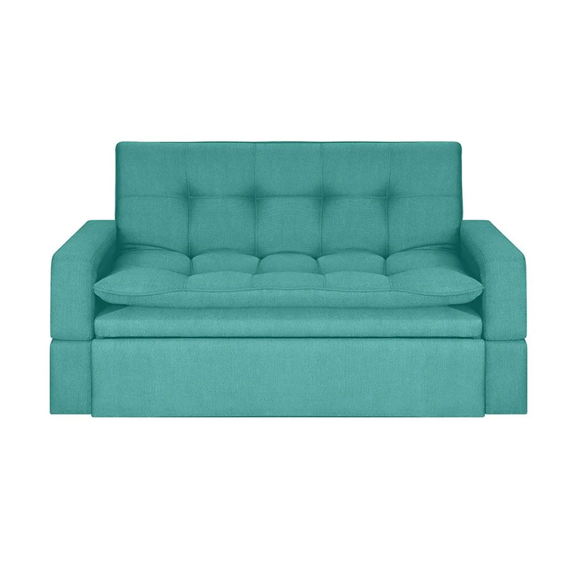 Sofá Cama Ethel Antifluido, Color Turquesa