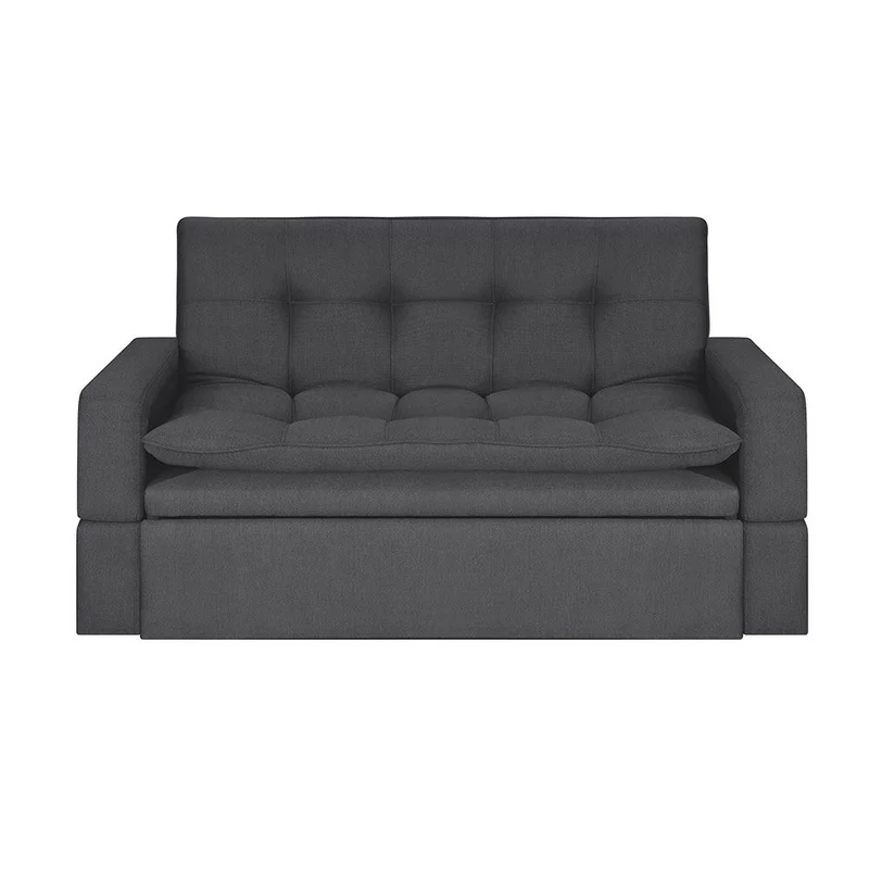 Sofá Cama Ethel Antifluido, Color Gris