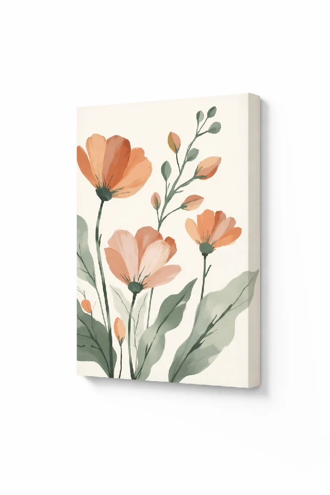 Lienzo Canvas Cuadro Flores Terracota Vintage 93x60cm c/u