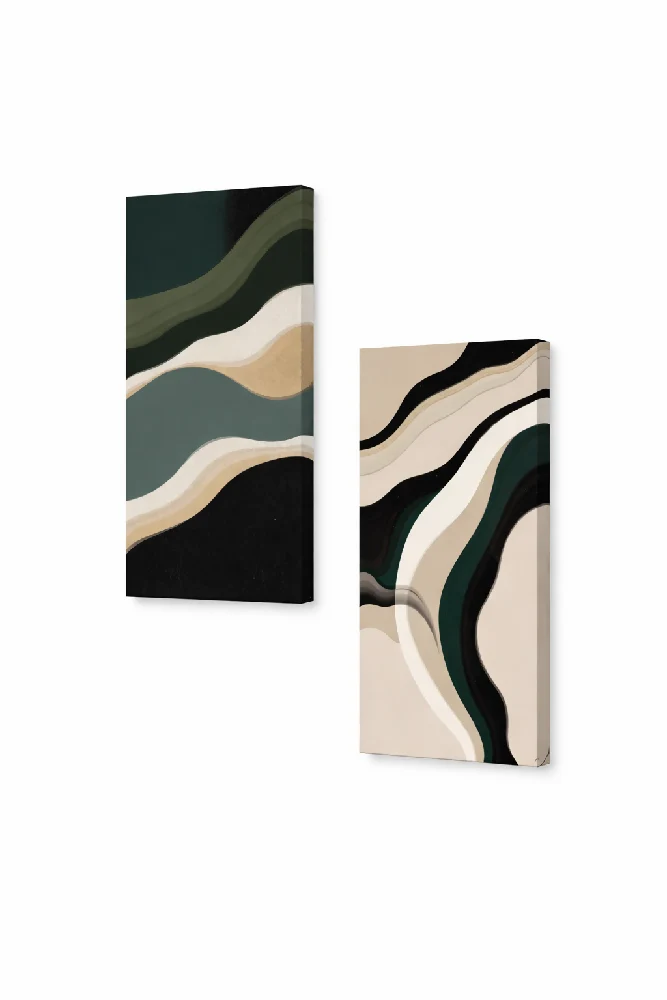 Lienzo Canvas Díptico Ondas de Cuarzo Setx2 34x72cm c/u