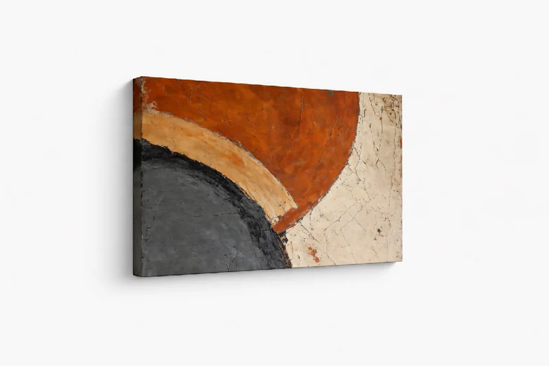 Lienzo Canvas Cuadro Vintage Ocre y Carbón 93x60cm
