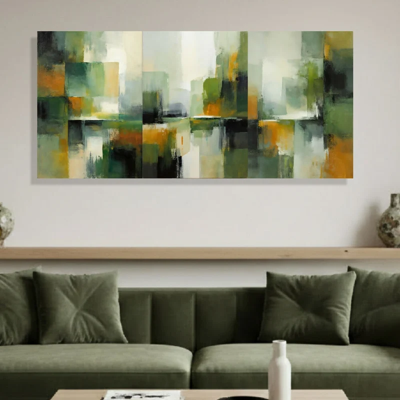 Lienzo Canvas Cuadro Ecos Fragmentados Abstracto 118x55cm