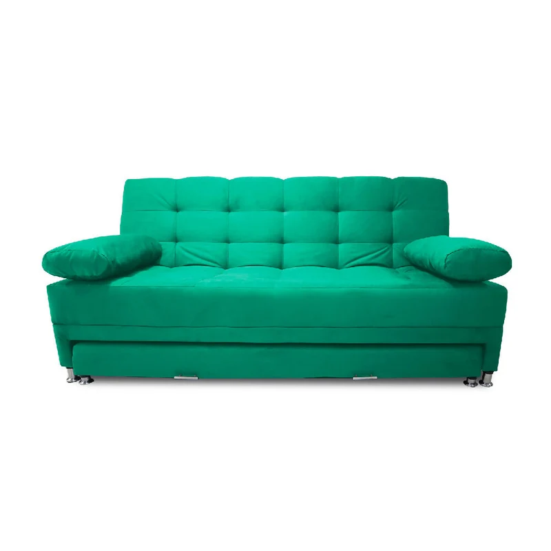 Sofá Cama Tarima Haller en Tela Velvet 190X95X80 Verde