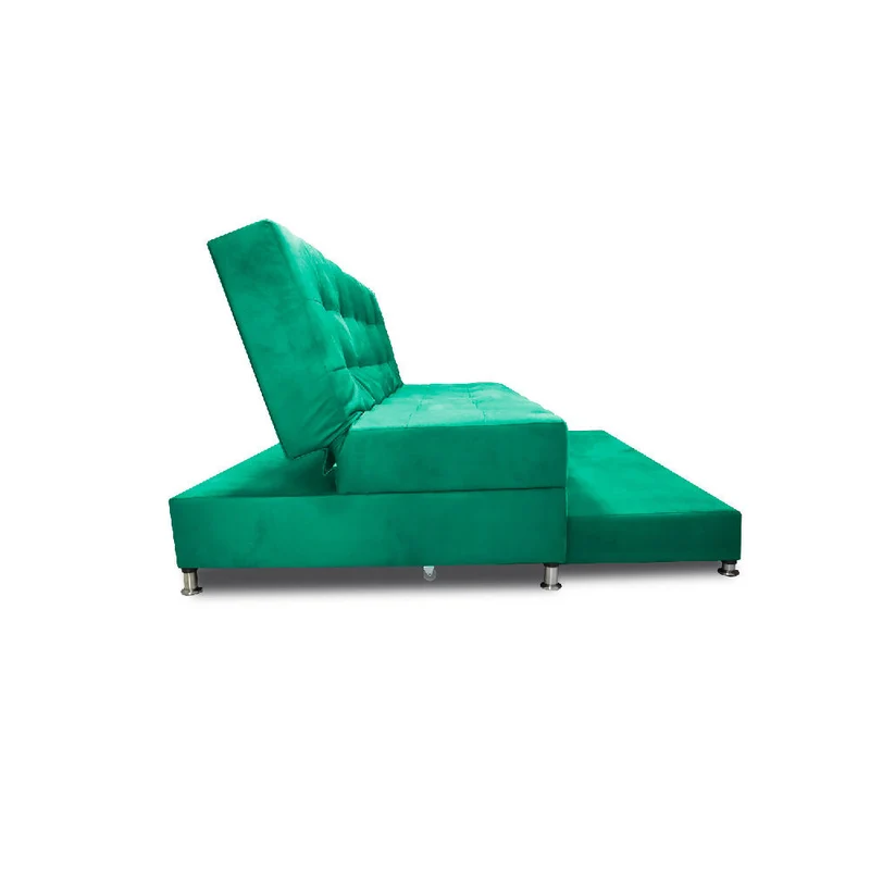 Sofá Cama Tarima Haller en Tela Velvet 190X95X80 Verde