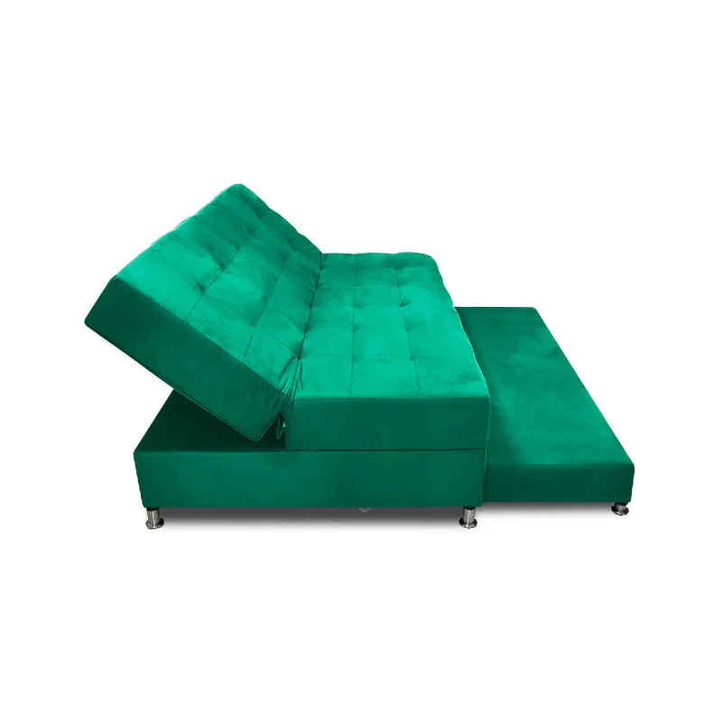 Sofá Cama Tarima Haller en Tela Velvet 190X95X80 Verde
