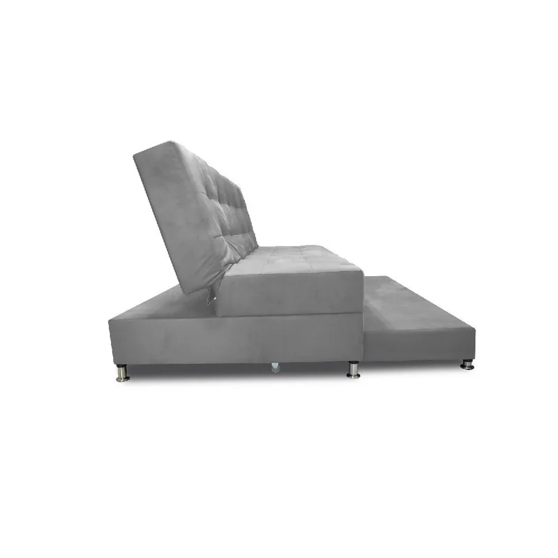 Sofá Cama Tarima Haller en Tela Velvet 190X95X80 Gris