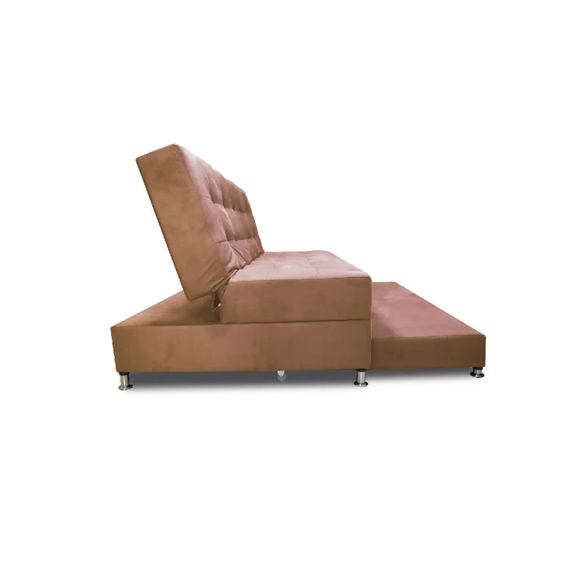 Sofá Cama Tarima Haller en Tela Velvet 190X95X80 Camel