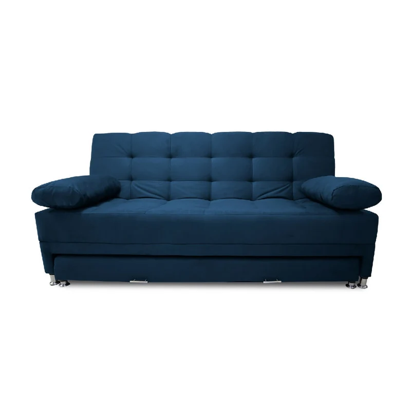Sofá Cama Tarima Haller Tela Velvet 190X95X80 Azul Petróleo