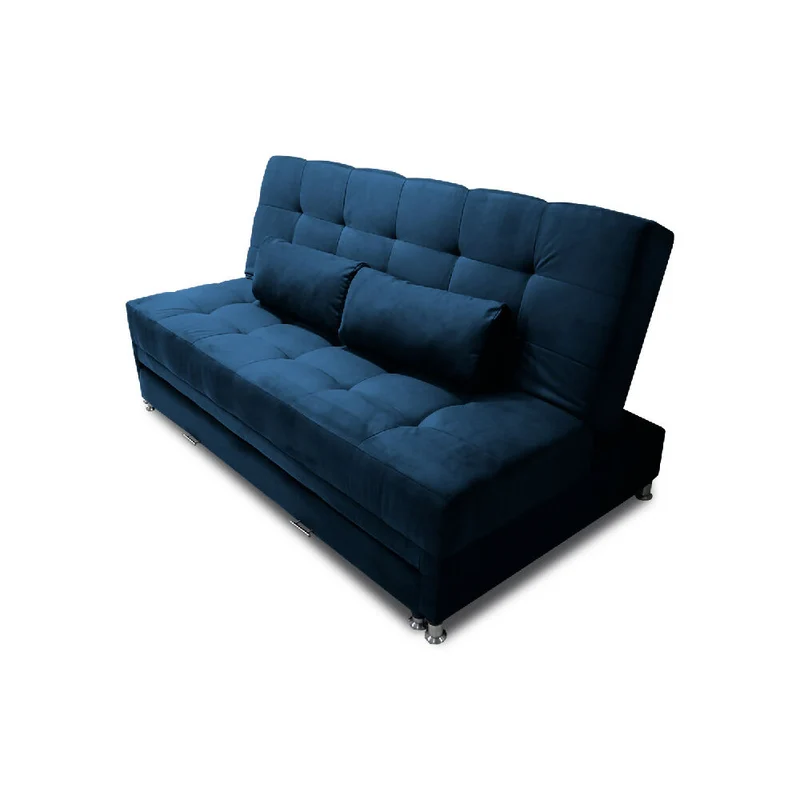 Sofá Cama Tarima Haller Tela Velvet 190X95X80 Azul Petróleo