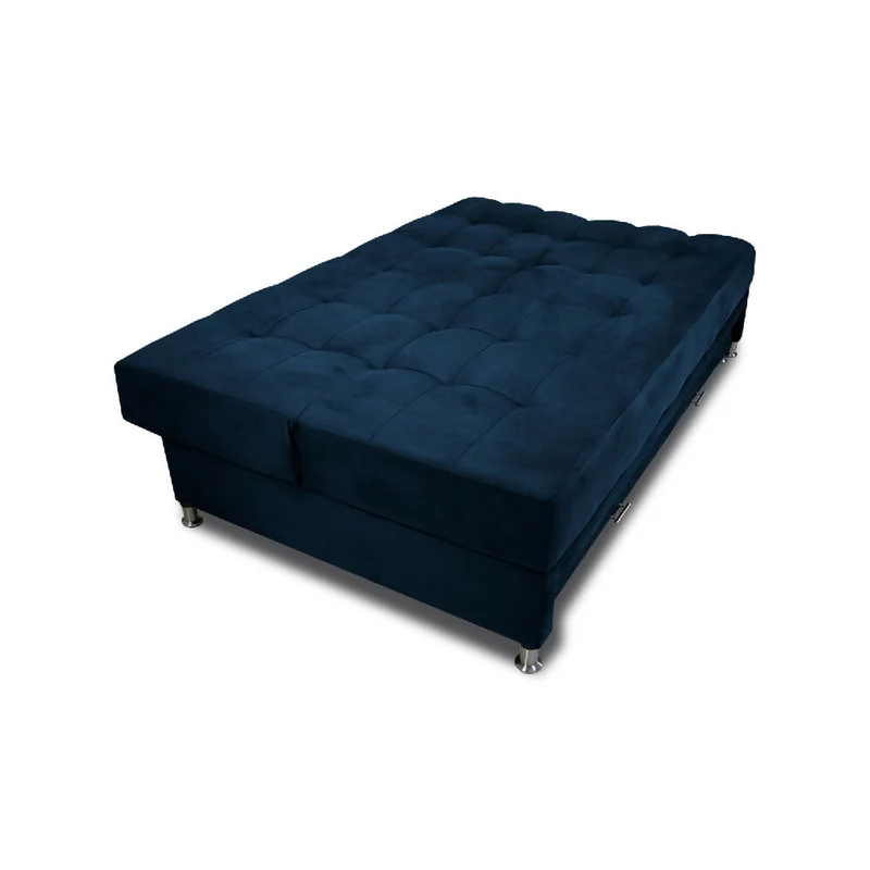 Sofá Cama Tarima Haller Tela Velvet 190X95X80 Azul Petróleo