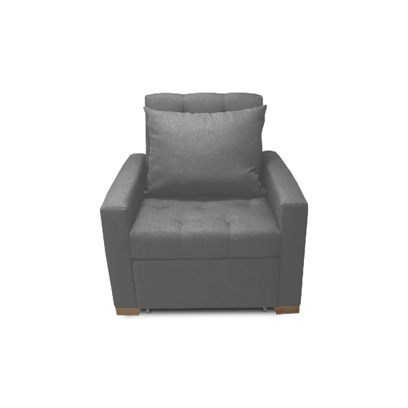 Sofá Cama Unipersonal Sabathy Tela Lino 95X90X94cm Gris