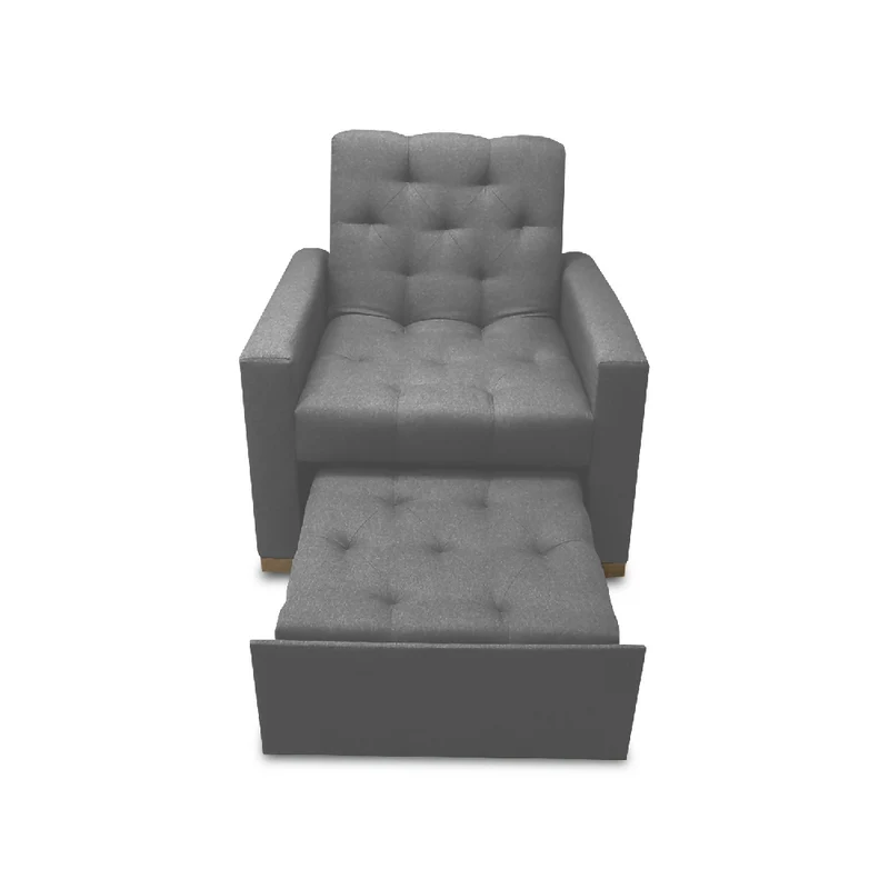 Sofá Cama Unipersonal Sabathy Tela Lino 95X90X94cm Gris