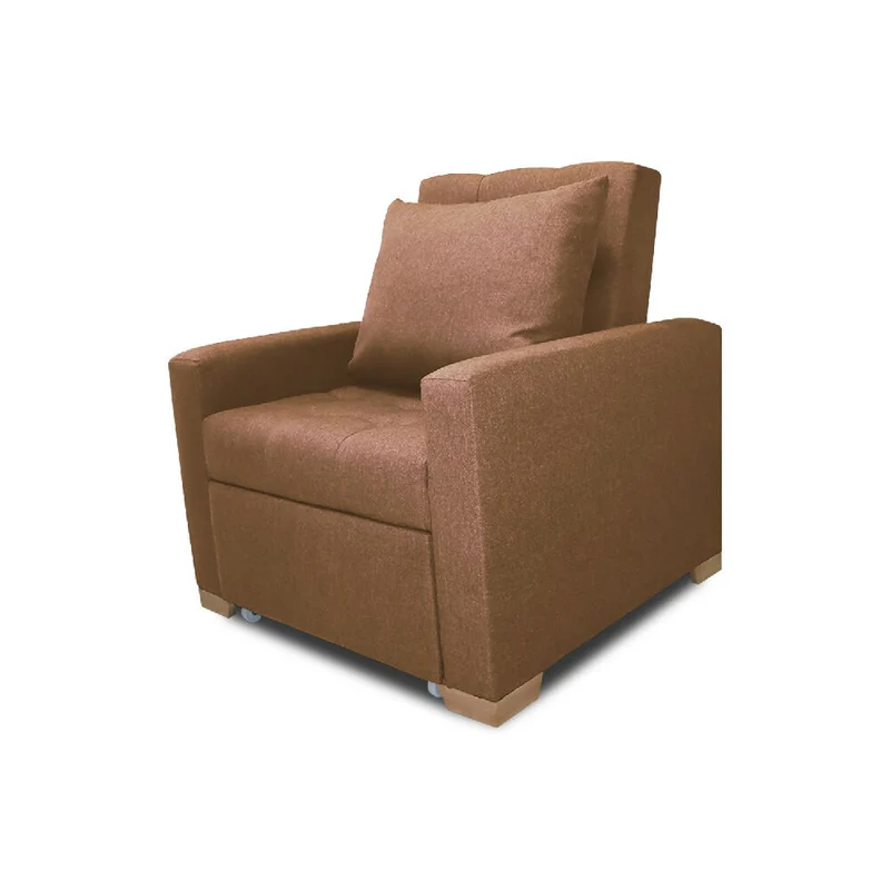 Sofá Cama Unipersonal Sabathy Tela Lino 95X90X94cm Camel
