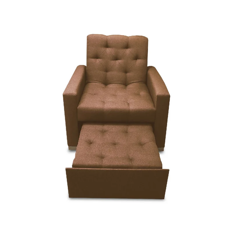 Sofá Cama Unipersonal Sabathy Tela Lino 95X90X94cm Camel