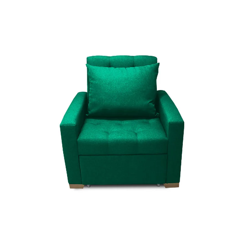 Sofá Cama Unipersonal Sabathy Tela Lino 95X90X94cm Verde