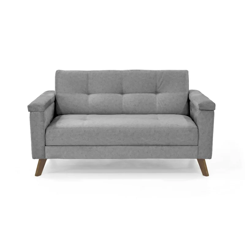 Sofá Carter 2 Puestos 150x83x84 Tela Gris
