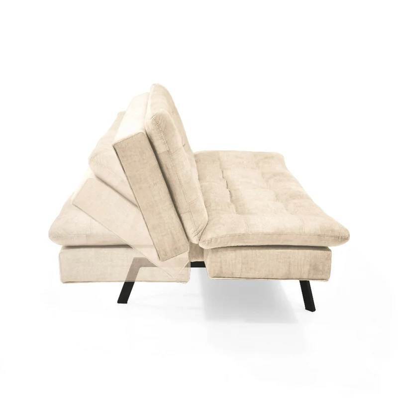 Set de Sala con Sofá Milán Tela Beige con Poltrona Sibu Tela Salmón y Mesa Centro Ark Macula