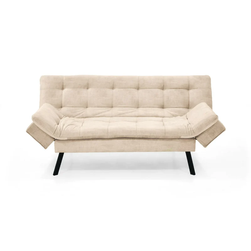 Sofá Cama Milán 176x90x78 Reclinable Tela Beige
