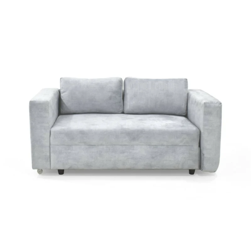Sofá Cama Baxter 160x80x68 con Baúl Tela Plata