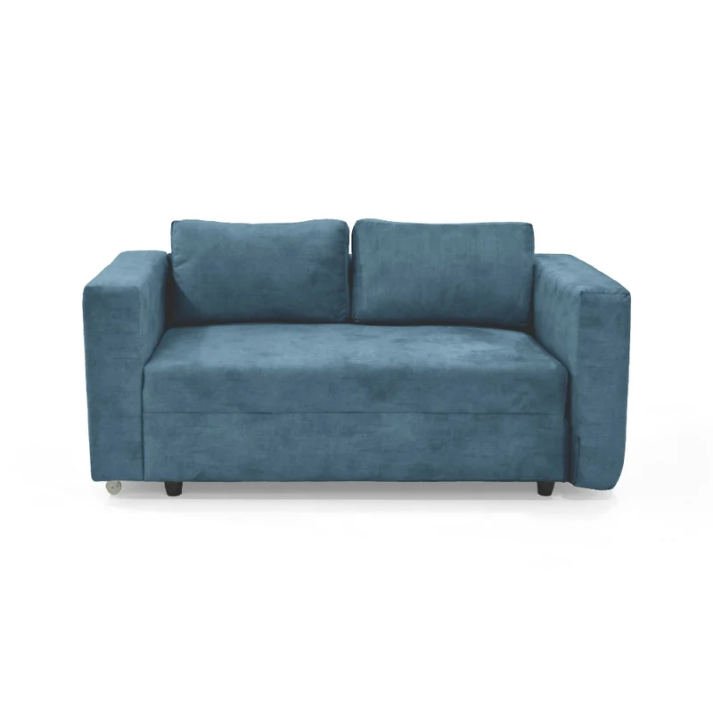 Sofá Cama Baxter 160x80x68 con Baúl Tela Azul