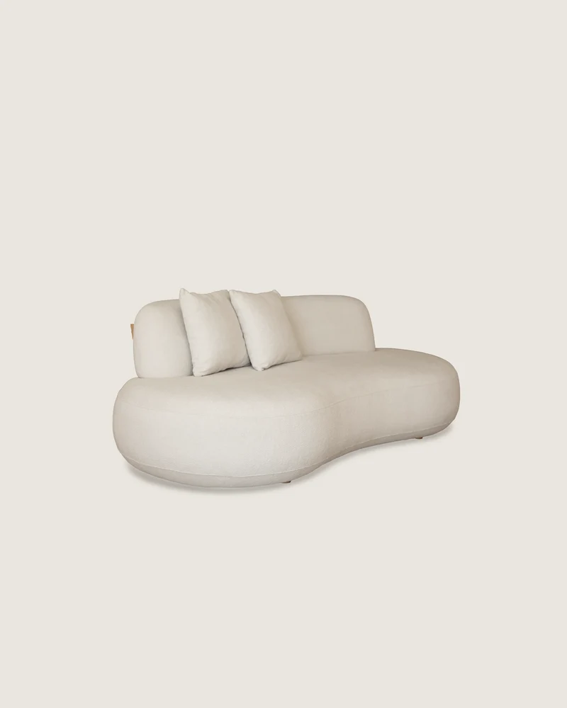 White Onda 3-seater curved sofa