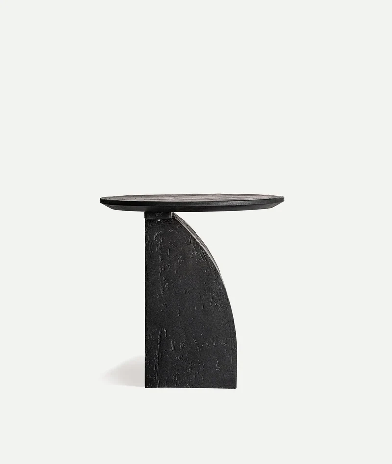 ANNIKA black handcrafted wooden side table
