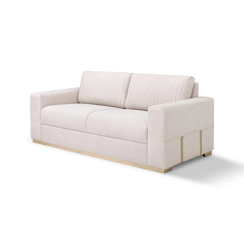 Sofá 2 Puestos Napoli Velvet Serena Crema,Champaña