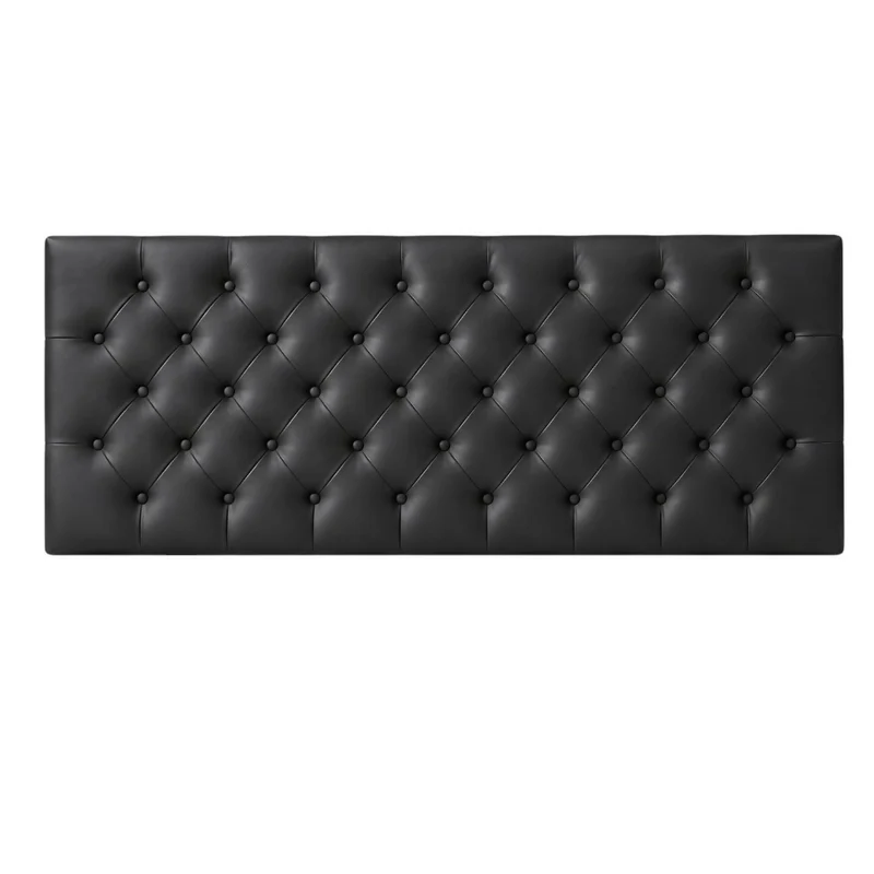 Cabecero Doble 140x60 Rombos Negro Sintético