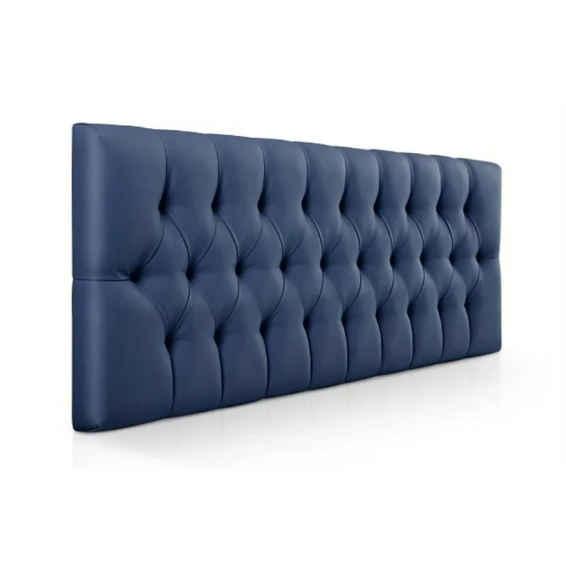 Cabecero Doble 140x60 Rombos Azul Sintético