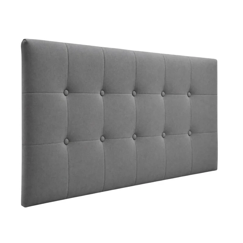 Cabecero Semidoble 120x60 Cuadros Grandes Gris Tela