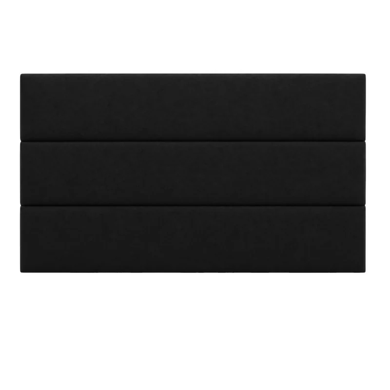 Cabecero Queen 160x60 Paneles Horizontales Negro Tela
