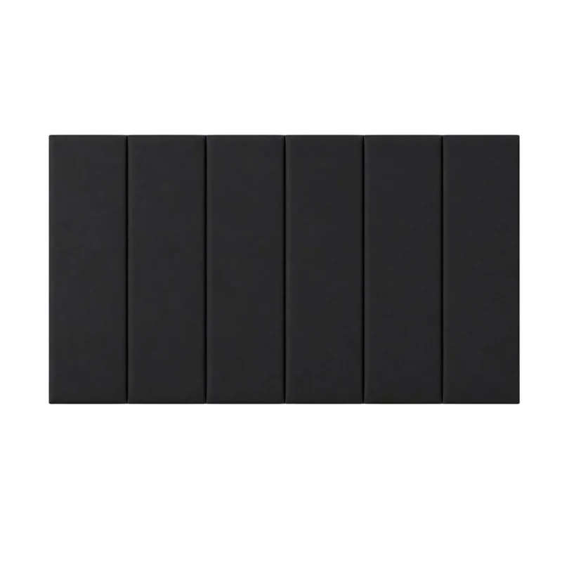 Cabecero Doble 140x60 Paneles Verticales Negro Tela