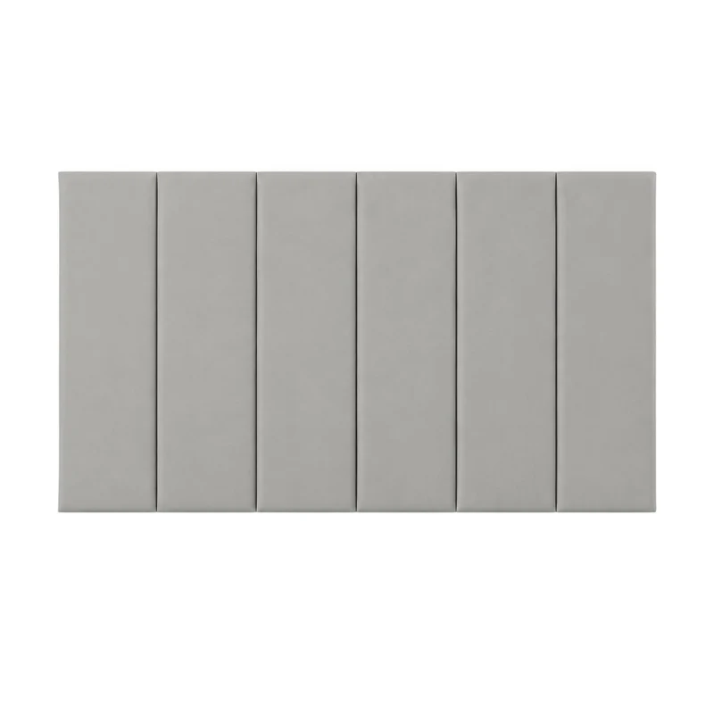 Cabecero Doble 140x60 Paneles Verticales Gris Tela