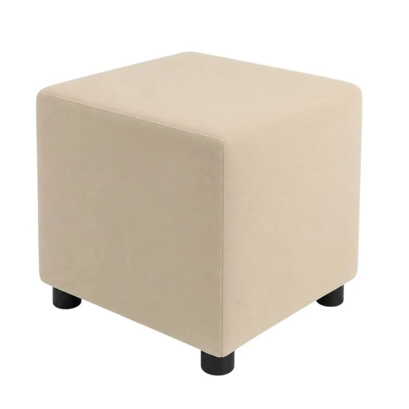 Puff Decorativo 40x40 Beige Tela