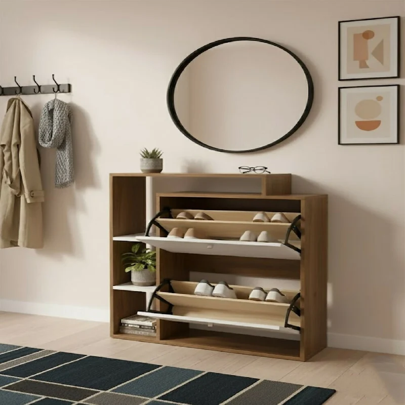 Organizador Zapatero Jenny 90x80x25cm Madera-Blanco