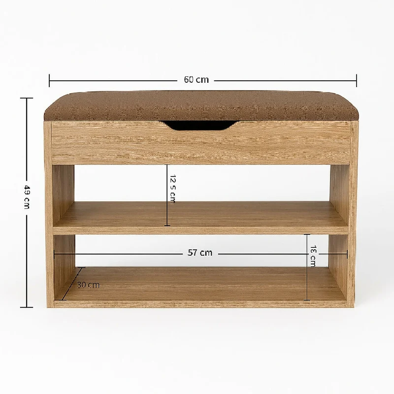 Mueble Organizador Zapatero-Baúl 43x60x30 Madera/Mocca