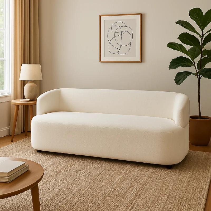 Sofá Moderno Boom (72x170x80cm)Blanco Ovejo