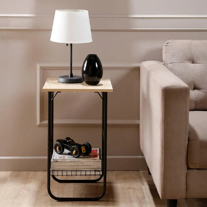 Mesa Auxiliar Armable Pintado Negro