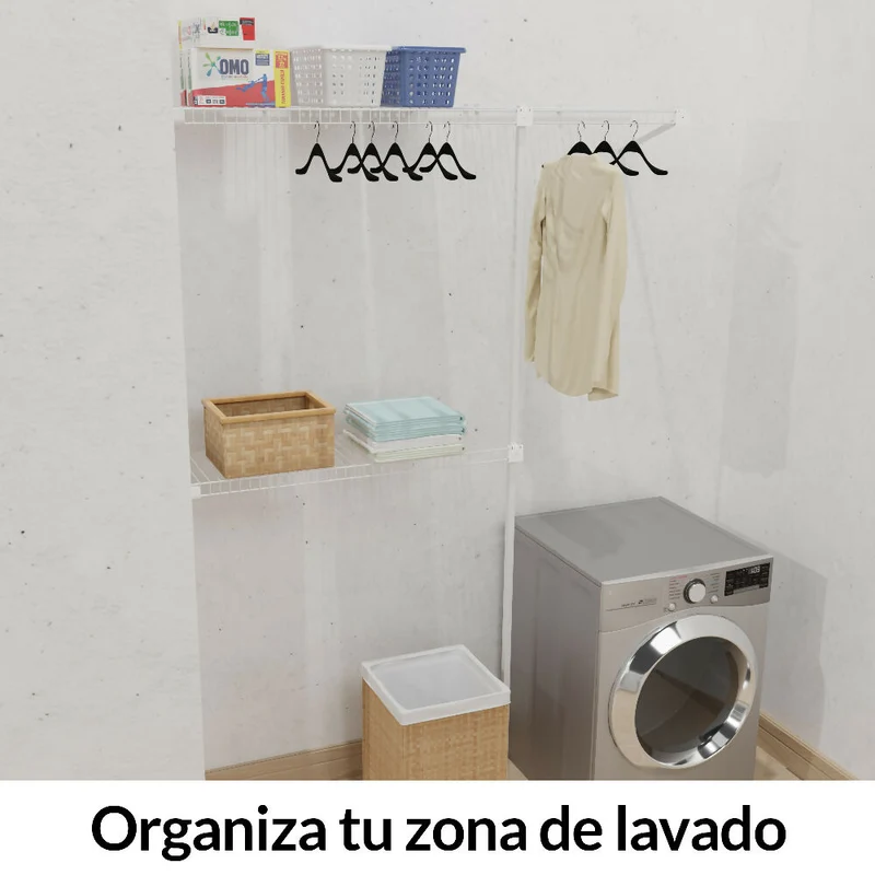Closet Armable Metálico Petit Rejiplas Ajustable 90-140 cm Color Blanco
