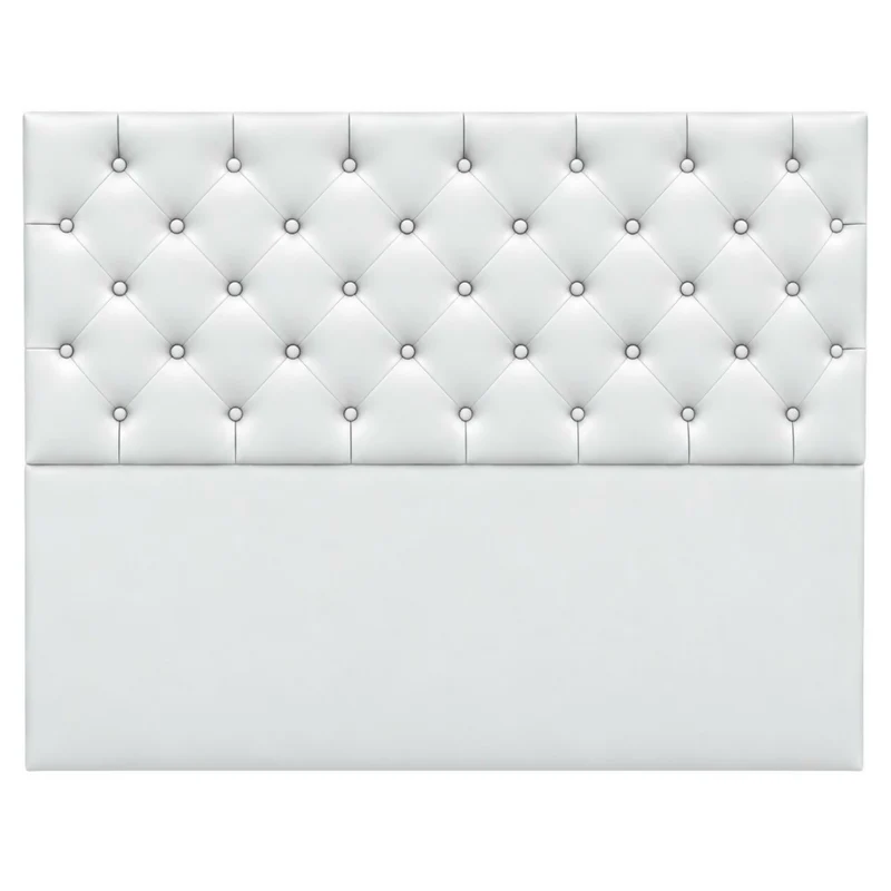 Cabecero Queen 160x60+55 Rombos Blanco Sintético